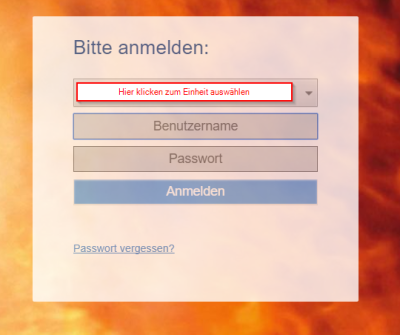 Anmeldemaske von FeuerON