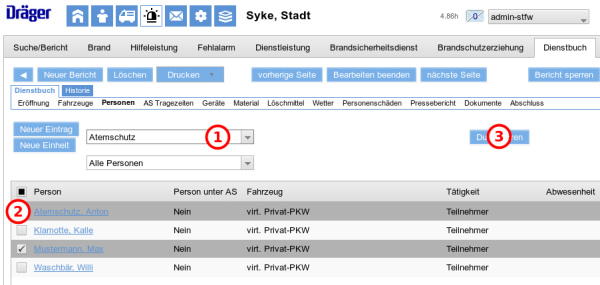 Atemschutz zuordnen Atemschutz zuordnen