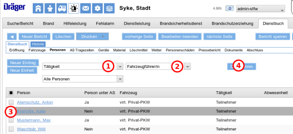Tätigkeit Fahrzeugführer zuordnen Tätigkeit Fahrzeugführer zuordnen