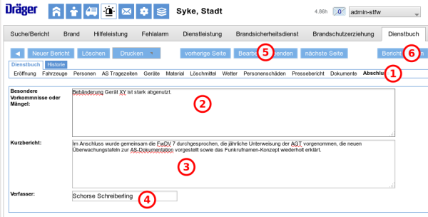 Dienstbucheintrag anlegen